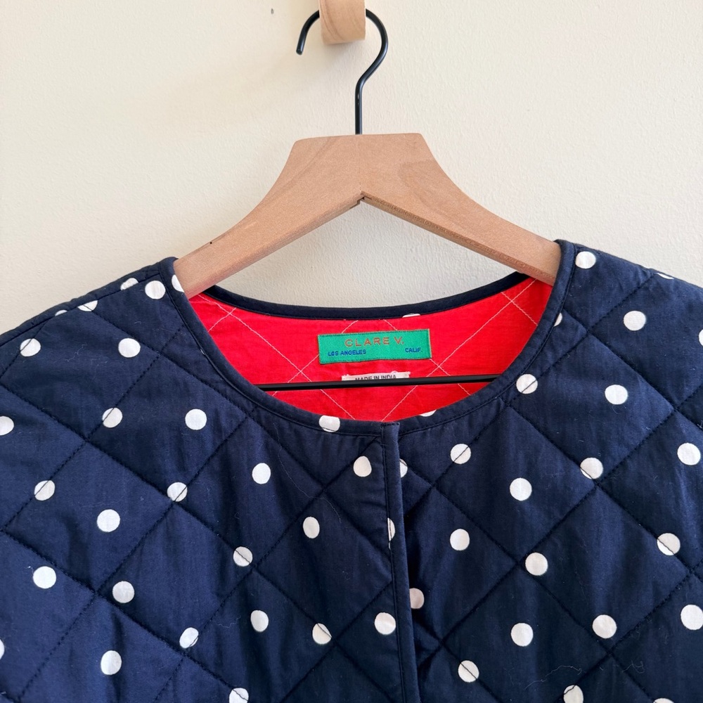 Clare V Le Petit Puff jacket - Black & White Polka Dot Original  $365 size S - Picture 4 of 7